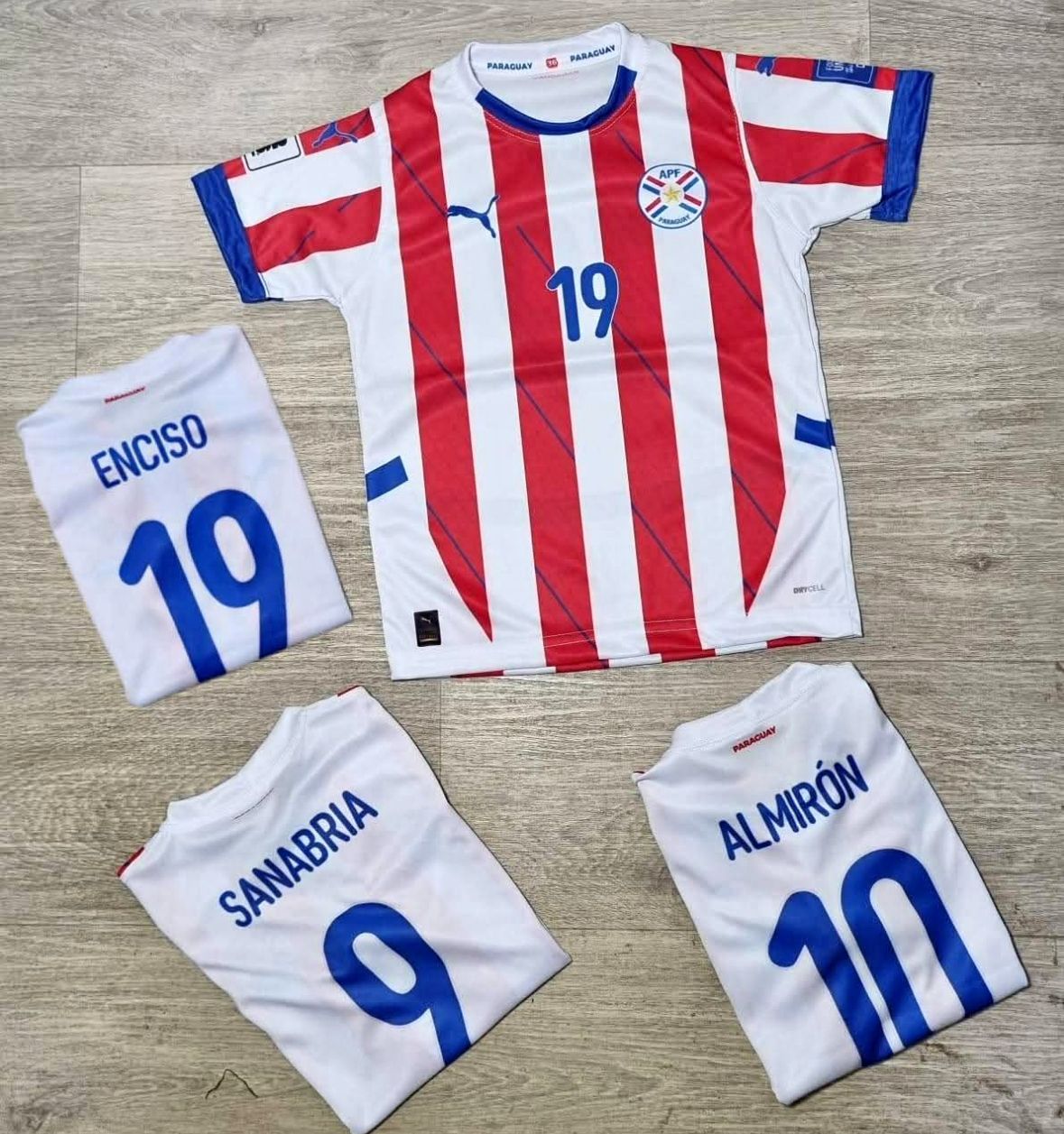 Promo dos Camaisetas de la Albirroja con el logo Bordado